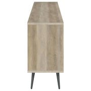 Gabinete de madera de ingeniería de 2 puertas Maeve, pino antiguo y gris