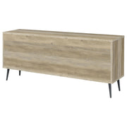 Gabinete de madera de ingeniería de 2 puertas Maeve, pino antiguo y gris