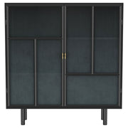 Armario de almacenamiento Dalia de 2 puertas con estantes, color negro