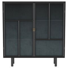 Armario de almacenamiento Dalia de 2 puertas con estantes, color negro