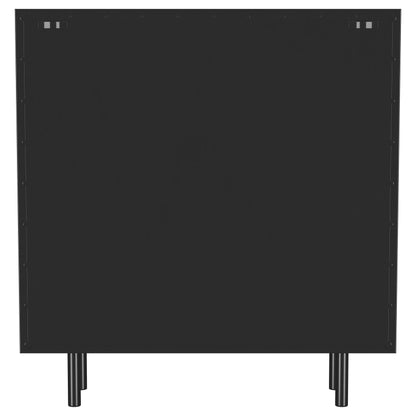 Armario de almacenamiento Dalia de 2 puertas con estantes, color negro