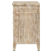 Gabinete Mariska Mandala de madera de 3 cajones en blanco envejecido