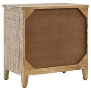 Gabinete Mariska Mandala de madera de 3 cajones en blanco envejecido
