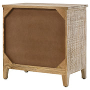 Gabinete Mariska Mandala de madera de 3 cajones en blanco envejecido