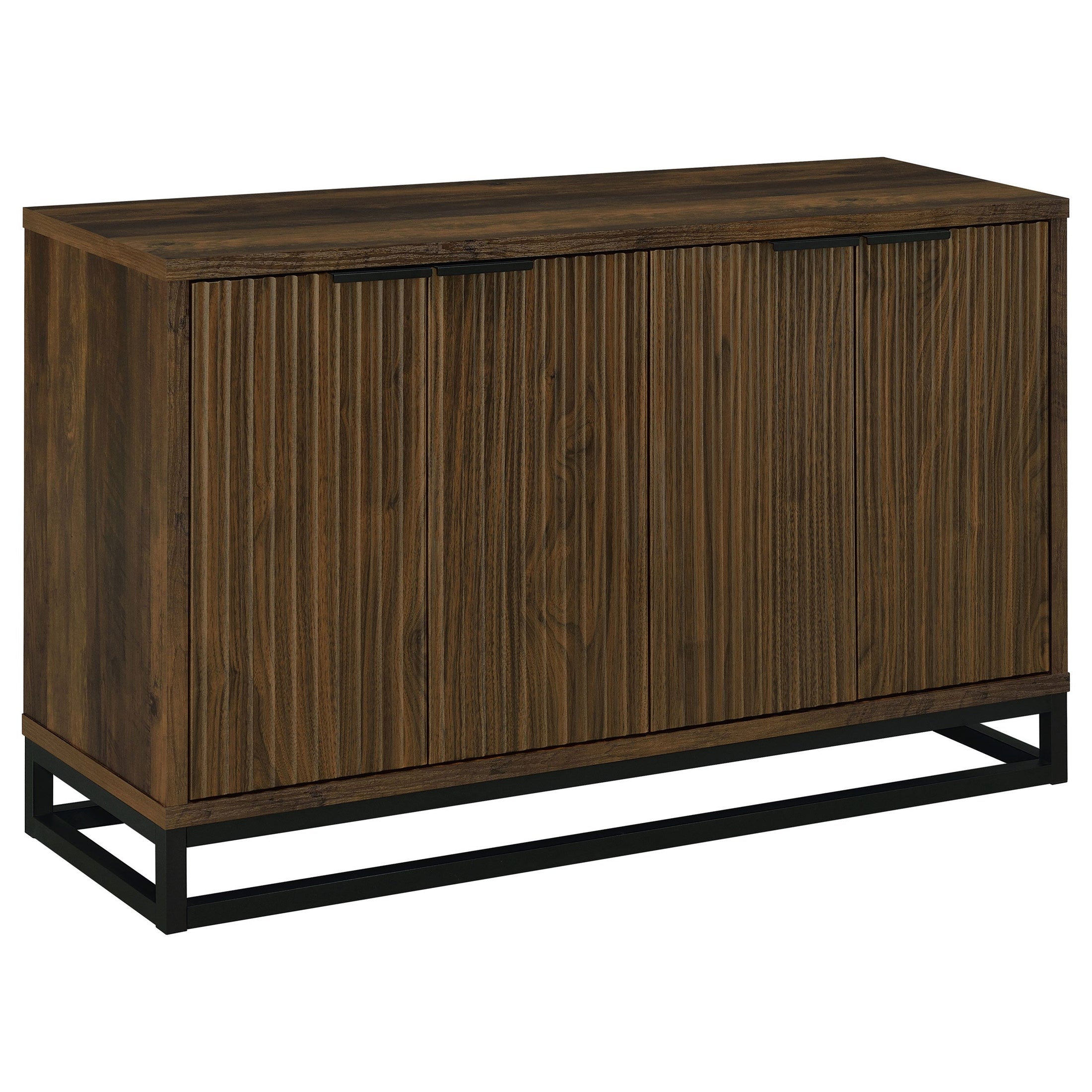 Gabinete decorativo de madera de ingeniería de 4 puertas Ryatt, pino oscuro