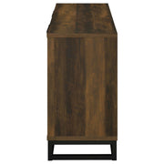 Gabinete decorativo de madera de ingeniería de 4 puertas Ryatt, pino oscuro