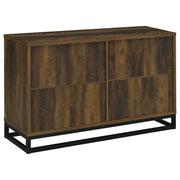 Gabinete decorativo de madera de ingeniería de 4 puertas Ryatt, pino oscuro