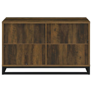 Gabinete decorativo de madera de ingeniería de 4 puertas Ryatt, pino oscuro