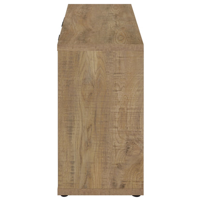 Gabinete de madera de ingeniería con acento de 2 puertas Pepita, color marrón mango