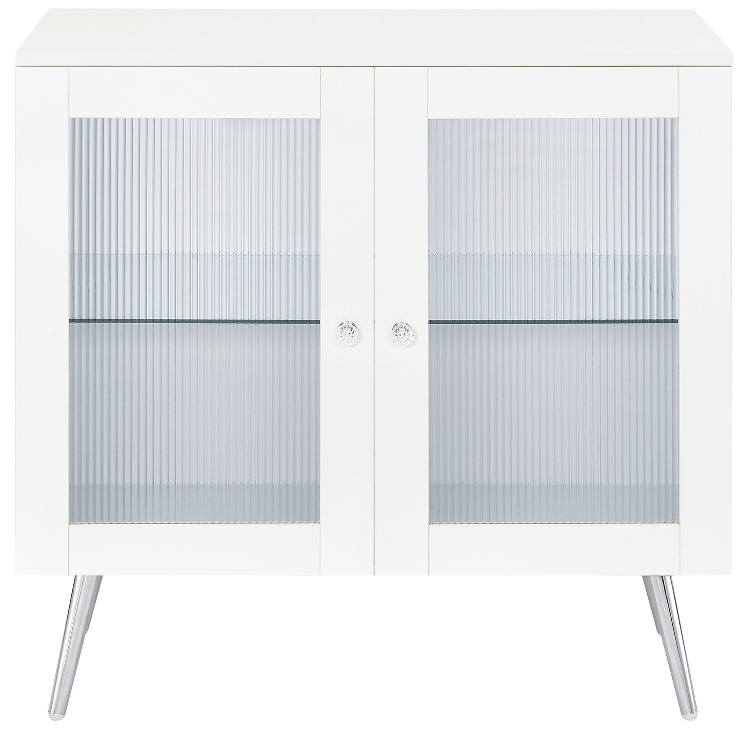Nieta 2-door Engineered Wood Accent Cabinet White High Gloss
