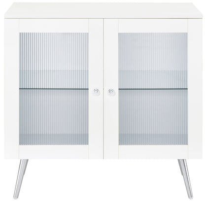 Nieta 2-door Engineered Wood Accent Cabinet White High Gloss
