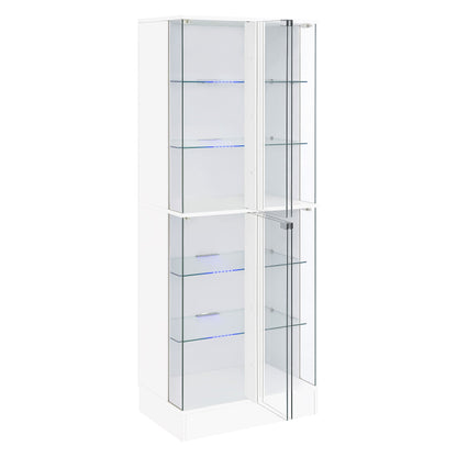 Cabra 4-door LED Curio Display Cabinet Black High Gloss