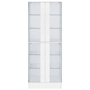 Vitrina de curiosidades LED Cabra de 4 puertas, color negro brillante
