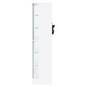 Vitrina de curiosidades LED Cabra de 4 puertas, color negro brillante