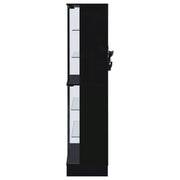 Vitrina de curiosidades LED Cabra de 4 puertas, color negro brillante