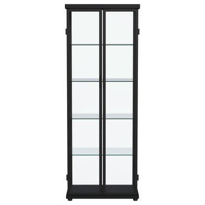 Aero 4-shelf Display Curio Cabinet with LED Lighting Black