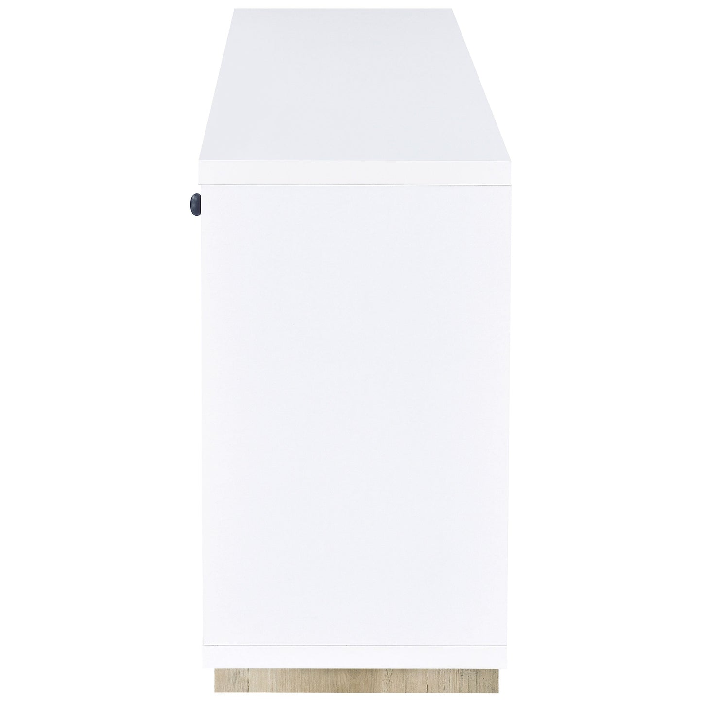 Gabinete de almacenamiento Dalton de 2 puertas en blanco y pino envejecido