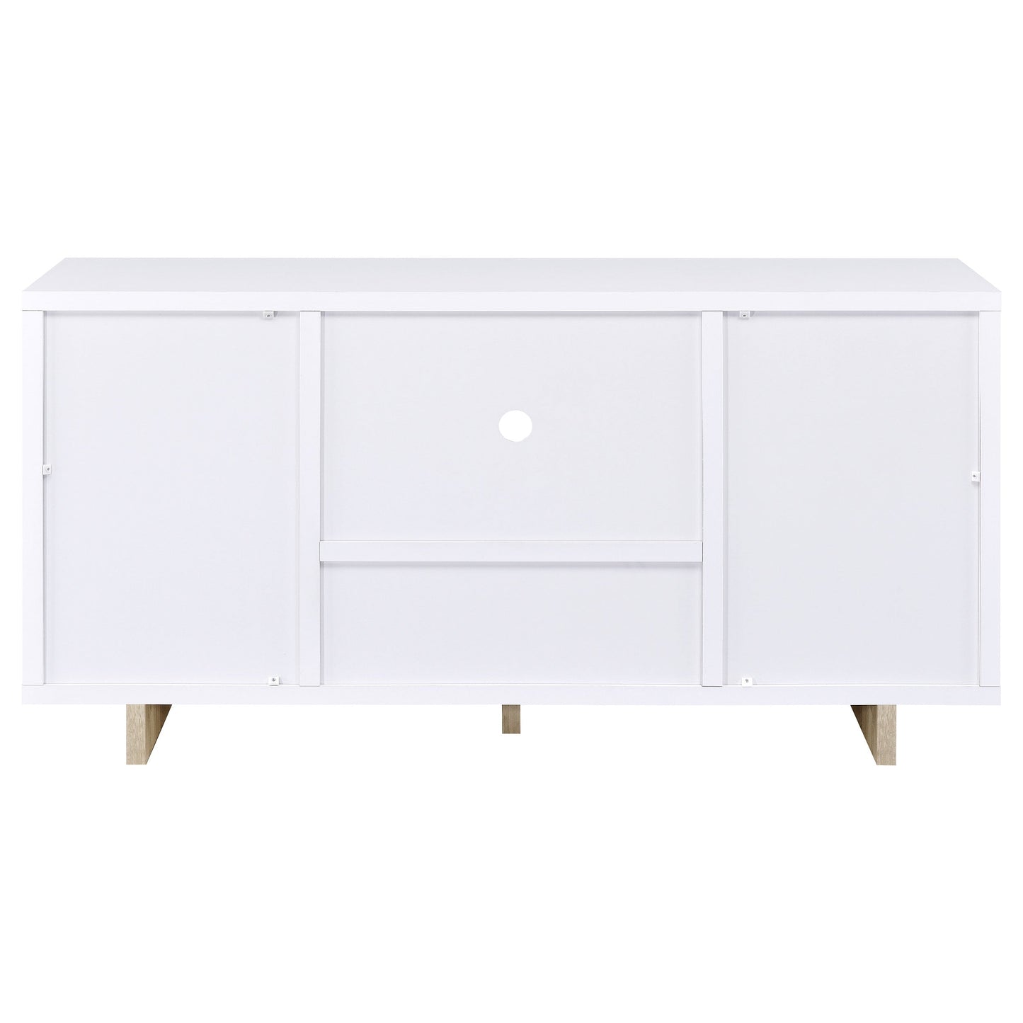 Gabinete de almacenamiento Dalton de 2 puertas en blanco y pino envejecido