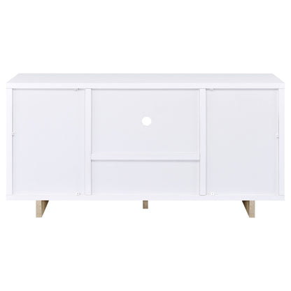 Gabinete de almacenamiento Dalton de 2 puertas en blanco y pino envejecido