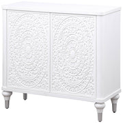 Cardella 2-door Mandala Accent Cabinet Distressed White