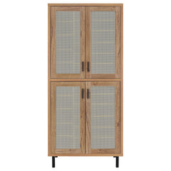 Teller 80-inch 4-door Tall Shoe Storage Cabinet Natural Oak