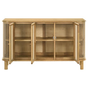 Ervine 3-Door Rope Panel Sideboard Accent Storage Cabinet Natural