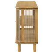 Ervine 3-Door Rope Panel Sideboard Accent Storage Cabinet Natural