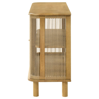Ervine 3-Door Rope Panel Sideboard Accent Storage Cabinet Natural