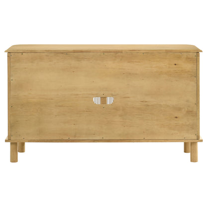 Ervine 3-Door Rope Panel Sideboard Accent Storage Cabinet Natural