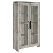 Gabinete alto de madera de ingeniería de 2 puertas Alejo, color gris Driftwood