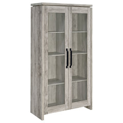 Gabinete alto de madera de ingeniería de 2 puertas Alejo, color gris Driftwood