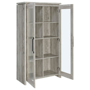 Gabinete alto de madera de ingeniería de 2 puertas Alejo, color gris Driftwood
