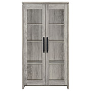 Gabinete alto de madera de ingeniería de 2 puertas Alejo, color gris Driftwood
