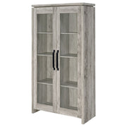 Gabinete alto de madera de ingeniería de 2 puertas Alejo, color gris Driftwood
