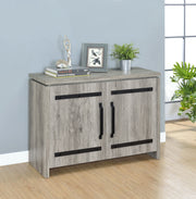 Gabinete alto de madera de ingeniería de 2 puertas Alejo, color gris Driftwood