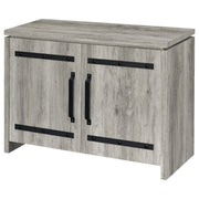 Gabinete alto de madera de ingeniería de 2 puertas Alejo, color gris Driftwood