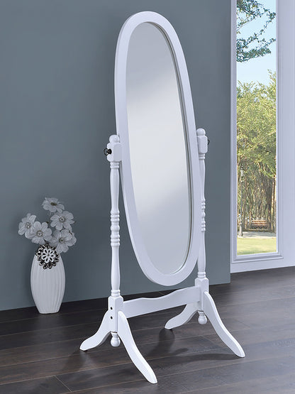 Espejo de cuerpo entero de madera Foyet con longitud ajustable, color negro