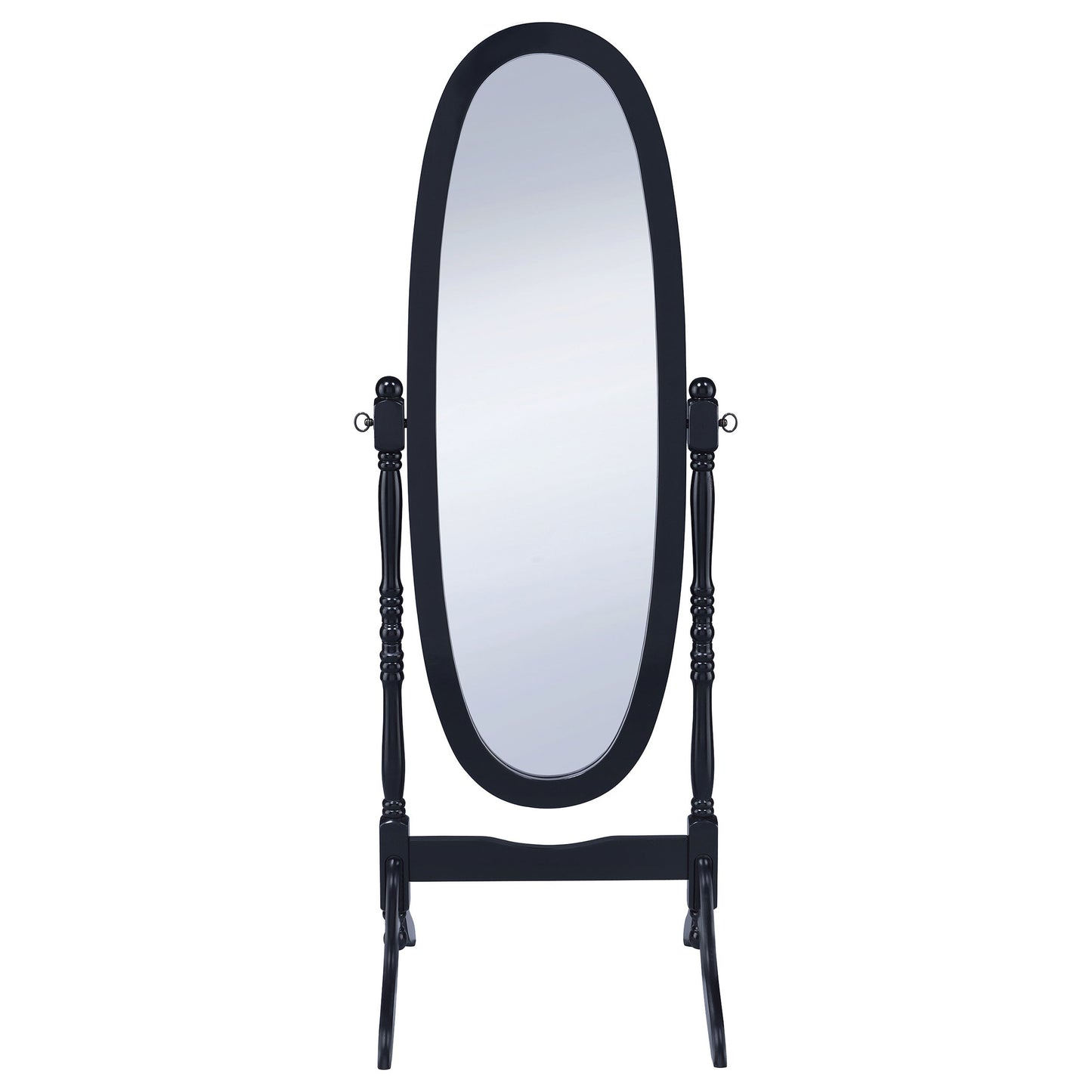 Espejo de cuerpo entero de madera Foyet con longitud ajustable, color negro