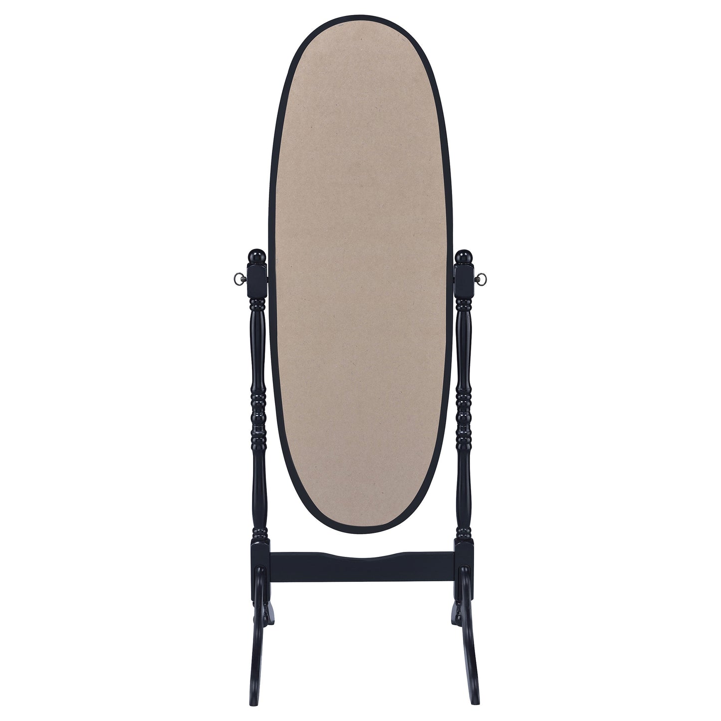 Espejo de cuerpo entero de madera Foyet con longitud ajustable, color negro
