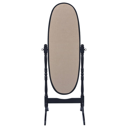 Espejo de cuerpo entero de madera Foyet con longitud ajustable, color negro
