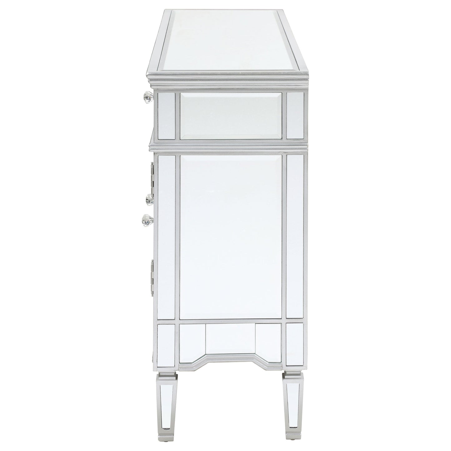 Duchess 5-drawer Mirrored Storage Accent Cabinet Silver