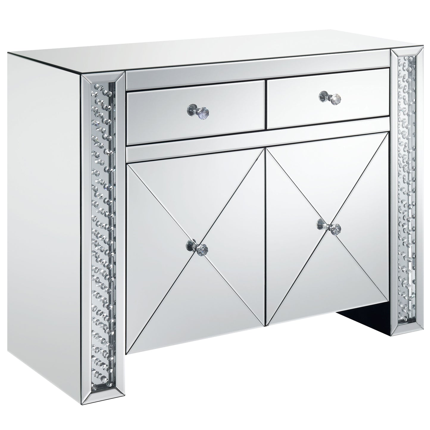 Mirrored 2-Drawer Accent Cabinet