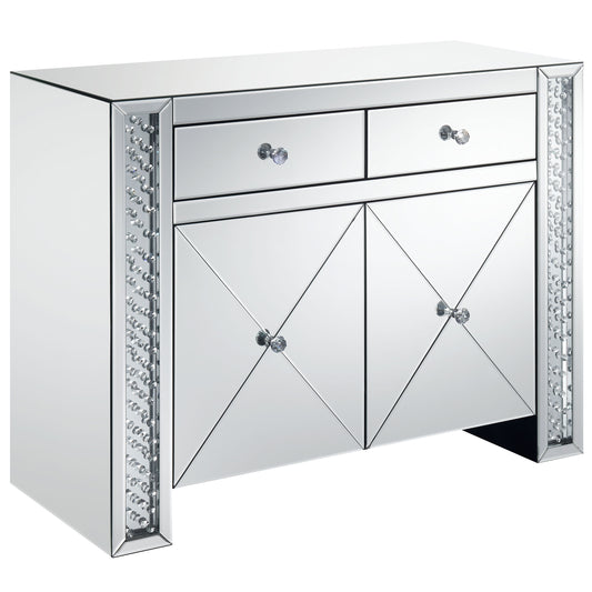 Mirrored 2-Drawer Accent Cabinet