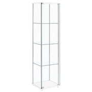 Bellatrix 4-shelf Clear Glass Curio Cabinet Cappuccino