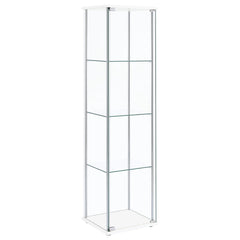 Bellatrix 4-shelf Clear Glass Curio Cabinet Cappuccino