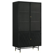 Gabinete de almacenamiento alto de metal Santiago de 4 puertas, negro mate