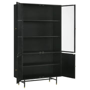 Gabinete de almacenamiento alto de metal Santiago de 4 puertas, negro mate