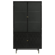 Gabinete de almacenamiento alto de metal Santiago de 4 puertas, negro mate