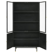 Gabinete de almacenamiento alto de metal Santiago de 4 puertas, negro mate