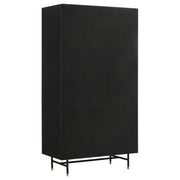 Gabinete de almacenamiento alto de metal Santiago de 4 puertas, negro mate